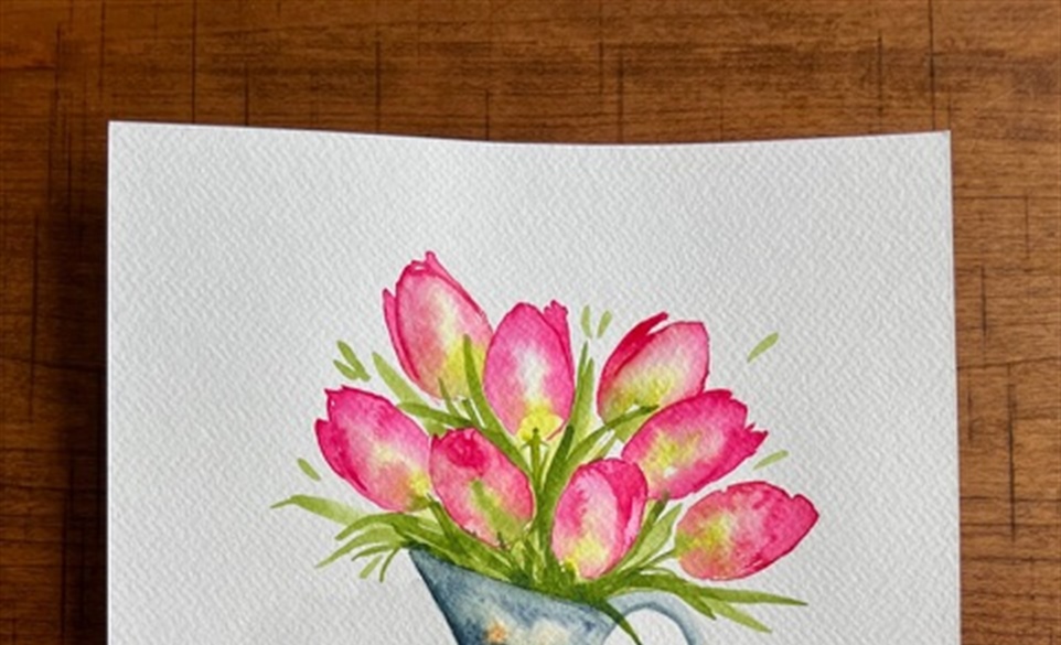 Watercolor 'Tulip Pitcher' - Level 1