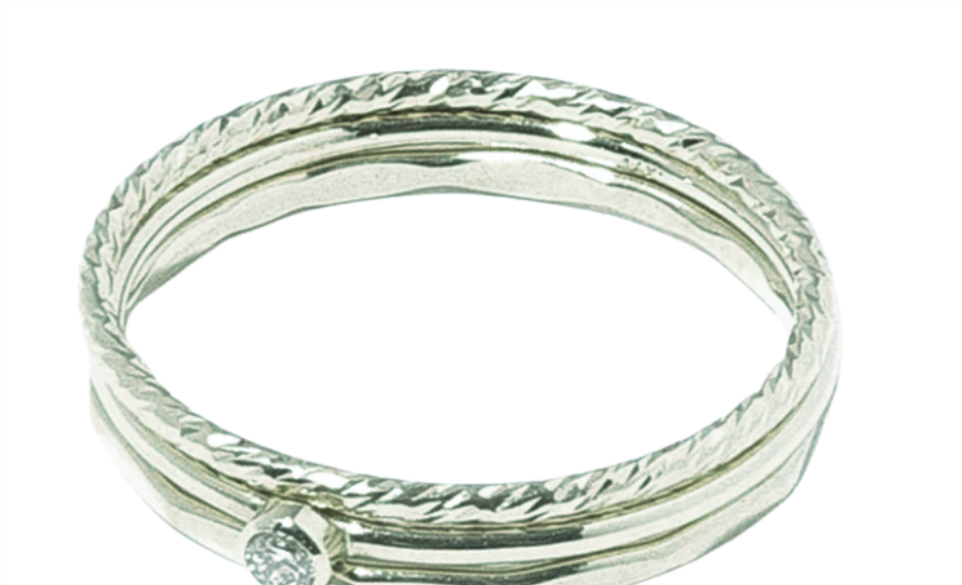 Dainty Diamond Ring Stack set