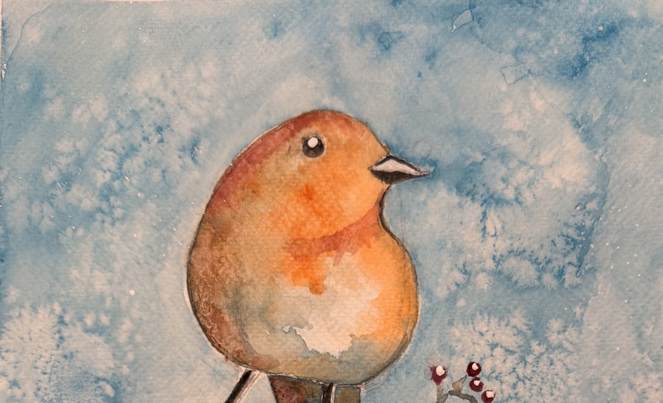 Watercolor Class- Winter Bird
