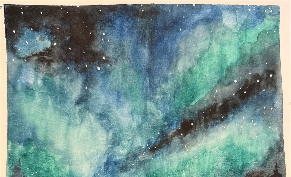 Watercolor Class- Northern Lights
