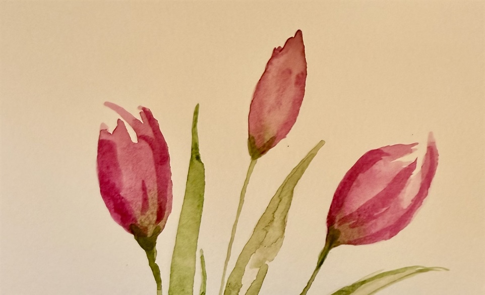 Tulip Watercolor Class- Mother's day piece
