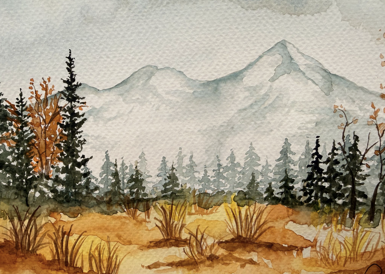 Layers of Autumn: Tamarack Watercolor