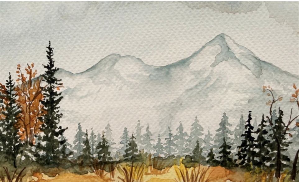 Layers of Autumn: Tamarack Watercolor