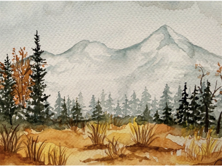 Layers of Autumn: Tamarack Watercolor