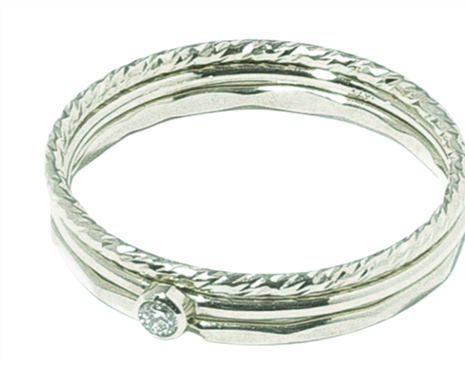 Dainty Diamond Ring Stack set Gallery image 2