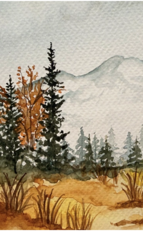 Layers of Autumn: Tamarack Watercolor Gallery image 1